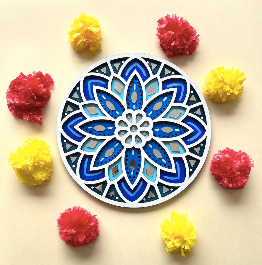 Blue Garden Rangoli