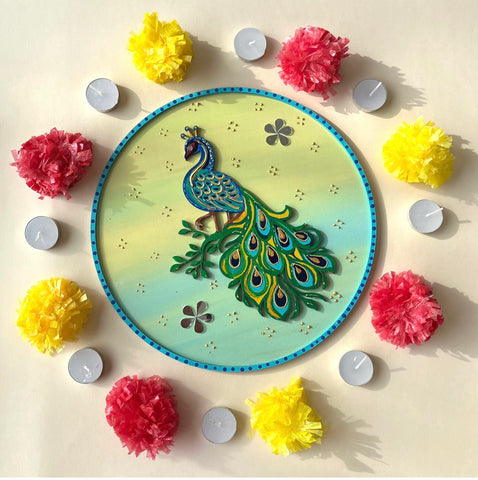 Peacock Grandeur Rangoli